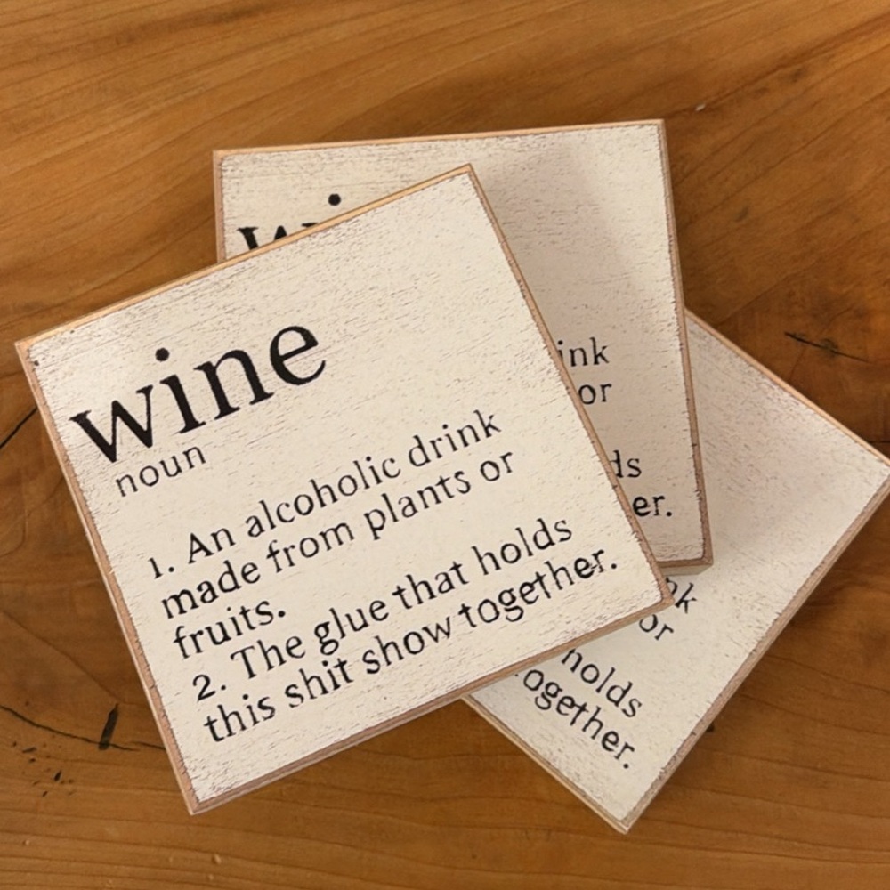 Wine 5x5 Wooden Sign